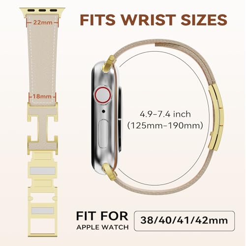 EVIE BAND Leather Stap Compatible with Apple Watch Bands for Women 40mm 42mm 44mm 46mm 38mm 41mm 45mm 49mm Series 11 10 Ultra iWatch Bands Men Magnetic Dreesy Designer Gold Clasp 9 8 7 6 5 4 3 2 1