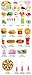 Play Food Set for Kids 40Pcs Pretend Cutting Fruits Food Playset Kitchen Cooking Sets Toys for Educational Learning Fake Plastic Foods for Toddlers Kids Girls Boys Inspiring Imagination with Apron Hat