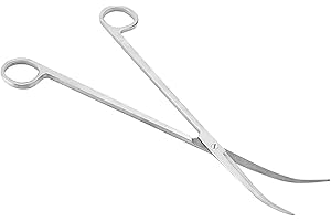Crovakeu 1-Pack Stainless Steel Aquarium Plant Scissors - 25cm Curved Professional Aquatic Plant Trimmer with Mirror Polish &