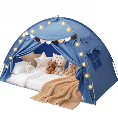 Toddler Bed Tent Canopy for Boys Indoor, Bed Tent Twin,Blue