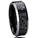 8MM Titanium Mens Womens Rings Lord's Prayer with Cross Praying Comfort Fit Black Wedding Bands