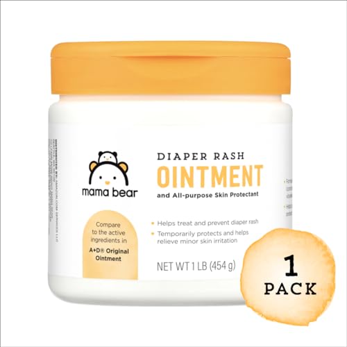 AMAZON BRAND – MAMA BEAR DIAPER RASH OINTMENT AND SKIN PROTECTANT WITH COD LIVER OIL, 16 OZ, PACK OF 1