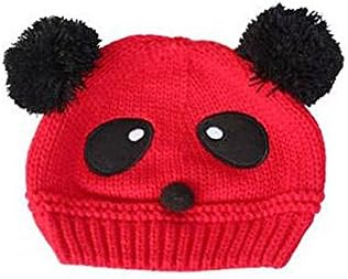 Letuwj Baby Unisex Knitted Pom Pom Beanie with The Hairball Red One Size
