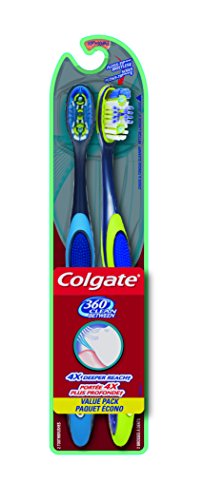 Colgate 360 Clean Between Toothbrush, Soft, 2 Count