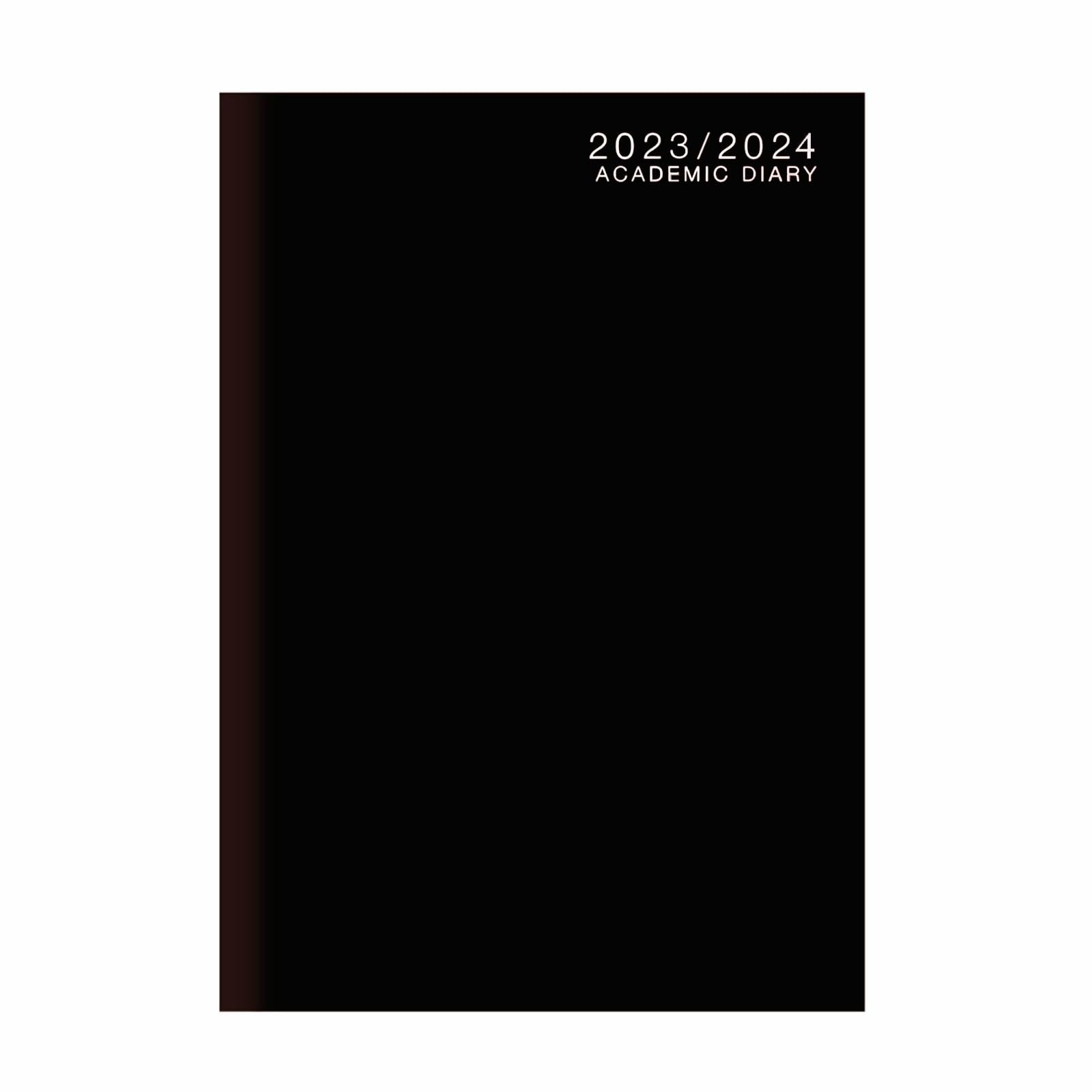 2023-24 A4 Week to View Diary Academic Black Case-Binding Week to View On Two Pages