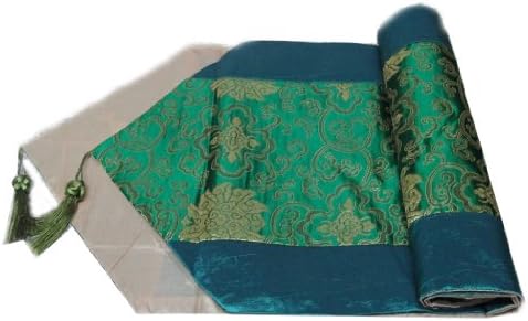 So Beautiful Flower Thai Silk Table/bed Runner 13 Inches X 76 Inches By Handmade Buy a Set of Bed Runner Get One Free Thai Silk Clutch Wallet