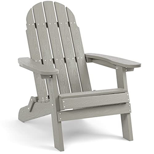 SERWALL Folding Adirondack Chair All Weather Outdoor Adirondack Chairs
