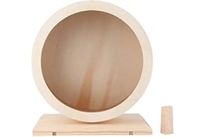 TESION Hamster Wooden Running Wheel,Hamster Silent Exercise Wheels, Small Animal Play Toy for Rat Gerbil Mice Chinchillas Hedgehogs Guinea Pigs (M)