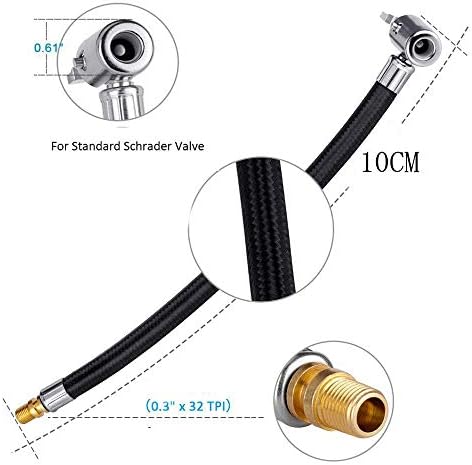 タイヤエアー バイク空気入れエアーホース タイヤエアー ポンプ延長ホース 32tpiに対応ナッツ 車 ジュエリー 0 3インチ 車 バイク B07yx5hx79 ホースの長さ10cm バルブ延長チューブ 新作製品 世界最高品質人気 正規品送料無料 100 品質保証 激安超特価