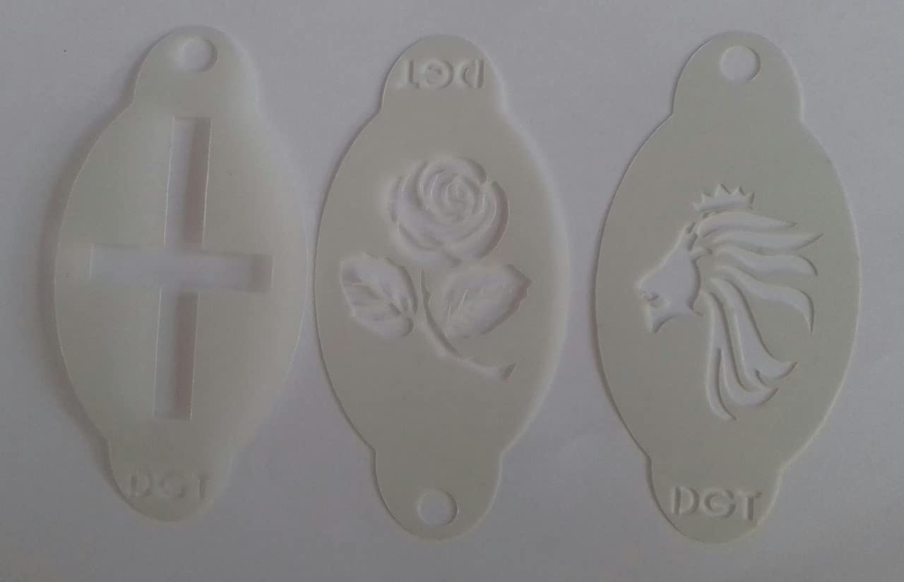 3 x England Theme face Painting Stencils Reusable Many Times Sport Football Soccer World Cup Rugby English