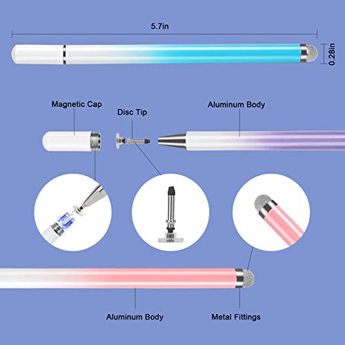 Stylus Pen for iPad(3 Pcs), CPKEON High Precision 2 in 1 Magnetic Disc Universal Stylus Pens Touch Screens for Apple/iPhone/iPad pro/Mini/Air/Android/Microsoft/Surface and All Capacitive Touch Screens