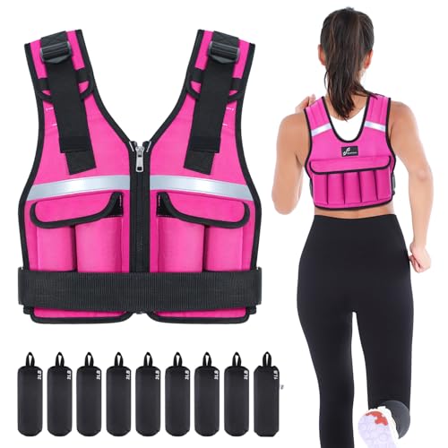 Sportneer Verstellbare Gewichtsweste 0,9-8kg, 9-in-1 Schnell Verstellbare Laufweste für Männer und Frauen, Krafttraining, Calisthenics und Gym, Hochwe