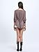 Persun Women's Grey Deep V-neck Button Closure Dip Back Blouse