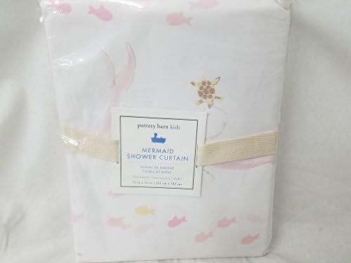 Pottery Barn Kids Mermaid Fabric Cotton Girls Shower Curtain Beach Decor