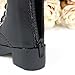 SODIAL(R) 1/4 BJD shoes boots top back zip top MSD DOD LUTS black