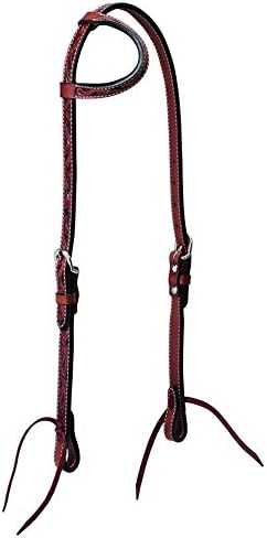 Turquoise CrossFloral Carved Sliding Ear Headstall Chestnut, 44413