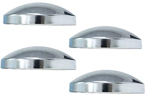 1409KMT Semi Truck Hub Covers - 4 x Chrome Metal 8" Dome Style Hub Caps Dome Semi Truck Rear Wheel Covers