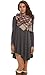 POSESHE Women's Long Sleeve Casual Loose T-Shirt Dress Grey Large