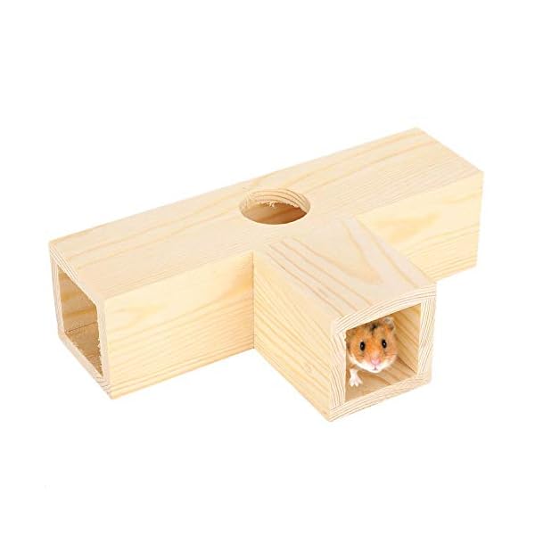 YOUTHINK Tunnel in Legno di Cavia Tunnel per Animali Domestici Tubo Giocattolo Piccoli Animali Domestici Nido…