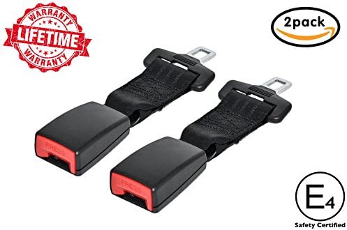 Zeme E4 Safety Certified 8" Seat Belt Extender 2-Pack (7/8 inch)
