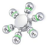 Tenergy Heavy Duty Solid Brass Copper Premium Finger Spinner, R188 Bearing, 4 to 5 Minutes Spinning, Chrome Finish, Silver Color