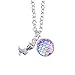 Myhouse Women Girls Colorful Fish Scales Pattern Mermaid Pendant Necklaces for Gifts Charms Findings (Purple)