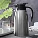 BonNoces 68 Oz Stainless Steel Coffee Carafe/Thermal Carafe - Dust Proof Cover - Fully Sealed - 2L Large Double Wall Vacuum Insulation Thermos - Keep Drink Hot and Cold (Silver)