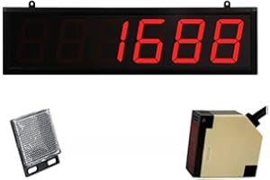 JIAWANSHUN LED Digital Counter Conveyor Counter 4'' Visitor Counter People Counter Count UP to 999999 AC110-240V (Antithetic Sensor)