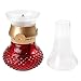 Anpress Decorative Rechargeable Flameless Candle Lantern, Vintage Oil Table Lamp with Blow ON/OFF Control, Dimmer Control Key, Kerosene Lamp, Bedside Lamp,Small Night Light (Red)
