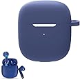 smaate Silicon Case Cover Compatible with Jxrev J51 Wireless Earbuds, Protective Skin with Carabiner, with Hole for Charging