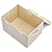 EZOWare Large Storage Boxes [3-Pack] Large Linen Fabric Foldable Storage Cubes Bin Box Containers with Lid and Handles for Home Nursery, Closet, Baby Products (Silver Gray)