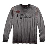 Harley-Davidson Men's Iron Block Long Sleeve Tee, Grey