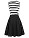 Belle Poque Women's Classy Scoop Neck Striped Retro Swing Dress