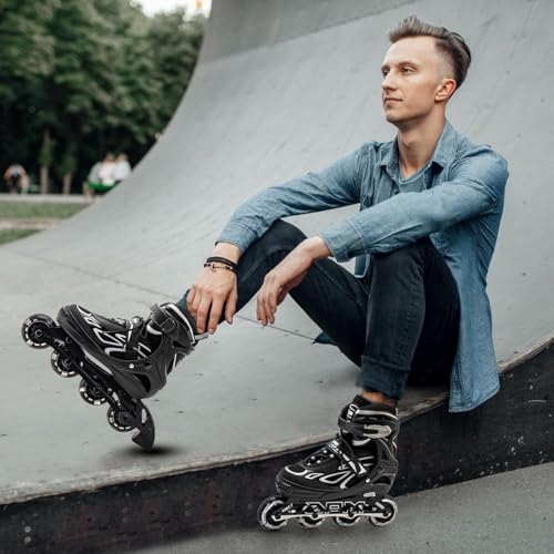2PM Sports Adjustable Inline Skates for Girls and Boys Women Men, Sizes 30-33, 34-37, 38-41 and 42-44
