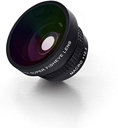 OREA 2 in 1 Phone Camera Lens 180 Degree Fisheye Lens and 12.5x Macro Lens Clip-On Cell Phone Lens for iPhone 7/ 6s/6s plus, Galaxy S8/S7 Edge and Most Smartphones (Black)