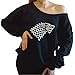 Game Of Thrones House Stark Wolf Front Sided Slouchy Shoulder Sweatshirt
