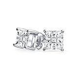 Bling Jewelry Invisible Cut Checkerboard Square CZ 925 Silver Studs