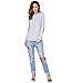 vanberfia Women's Tops Long Sleeve Elbow Patch T-Shirt (M, 6150)
