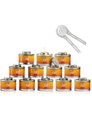 6 Hour Chafing Fuel | 12-Pack Sterno Cans for Chafing Dishes | Premium Food Warming Wick Set with Lid Opener | Burner Cans With Steady, Controlled Flame