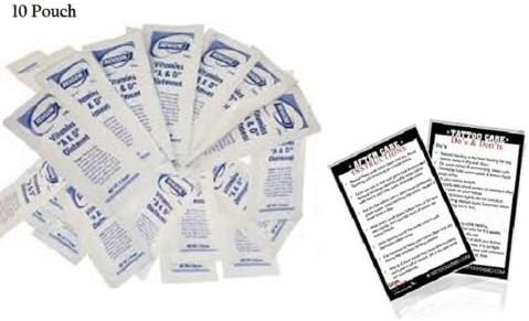 Rensow A&D Tattoo Aftercare Ointment 10 Pauch Made In USA With Instruction Card