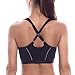 SYROKAN Women's High Impact Front Closure Racerback Full Support Wirefree Sports Bra Black 34C