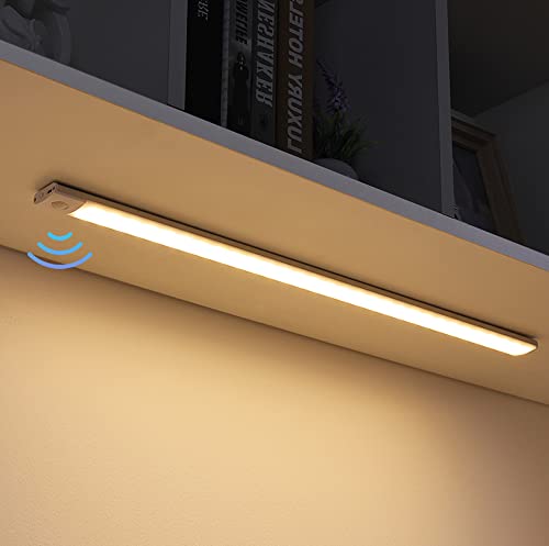 Beauenty 50cm Motion Sensor Lights, Closet Lights with 3 Color Dimmable, Wireless USB Under Cabinet Light For Kitchen Cabinet Bedroom Wardrobe Indoor Lighting