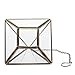 Clear Glass & Brass Tone Metal Faceted Hanging Air Plant Terrarium/Tea Light Candle Holder - MyGift