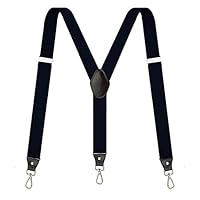 Fowateda Suspenders For Men With Swivel hooks Heavy Duty Big and Tall Adjustable Suspenders Braces (black)