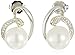 Amazon Collection Sterling Silver and 14k Yellow Gold Swirled 9mm Freshwater Cultured Pearl and White Topaz Stud Earrings