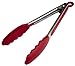 StarPack Basics Silicone Kitchen Tongs 9-Inch - Stainless Steel with Non-Stick Silicone Tips, High Heat Resistant to 480°F, For Cooking, Serving, Grill, BBQ & Salad (Cherry Red)