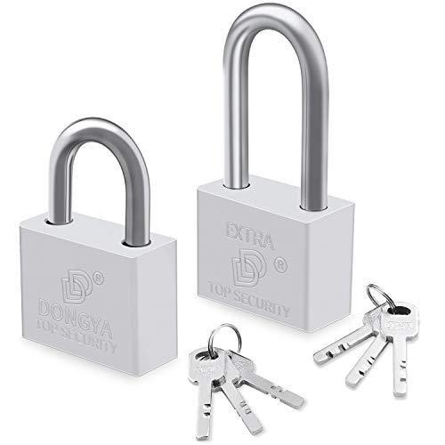 Key Padlock, Diyife Key lock Titanium Padlock(New Version)201 Stainless Steel &Plating Double Drain Hole Design for Courtyard Doors, Warehouse Doors, Cabinets, Toolboxes, Offices, Gyms,Etc.(Pack Of 2)