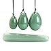 Yoni Eggs Massage Stones Stick,3pcs Natural Drilled Rose Crystal Quartz Jade Eggs and 1 pcs Massage Stick for Kegel Exercise Eggs Healing Stone to Train Pelvic Muscles