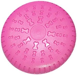 Blytieor Flyer Dog Toy，Dog Flying Disc Training Fetch Frisbee Outdoor Flyer Throw Dog Toy Chew Disk( Rosy 9in )