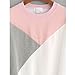 Women Splice Sweatshirt Round Neck Casual Pullover Hoodless Blouse Tops by Keepfit